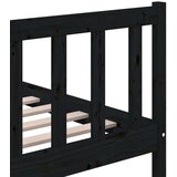  Posteljni okvir črn iz trdnega lesa 200x200 cm, (20648206) | Shoptok.si