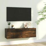vidaXL stenska TV omarica dimljeni hrast 100x30x30 cm konstruiran les Cene