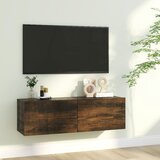 vidaXL Zidni TV ormarić dimljeni hrast 100x30x30 cm konstruirano drvo Cijene