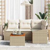  Sjedeća garnitura za vrt 5 kom. Bež i krema poliratan 178,5 x 123,5 x 69 cm | Shoptok.si