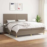  Box spring postelja z vzmetnico taupe 200x200 cm blago, (20894000) Cene