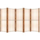 vidaXL Sobna pregrada s 5 panela krem bijela 350 x 180 cm | shoptok.hr