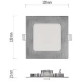  LED vgradno svetilo NEXXO, kvadratno, srebrno, 7W, nastavljiva CCT | Shoptok.si