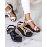 Resti Women's sandals with zircons in black Qroc- Footwear | ePonuda.com