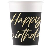 Procos Elegantni rojstnodnevni papirnati kozarci z napisom Happy Birthday, set 8 kosov, 200 ml Cene