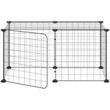  Kavez za ljubimce s 8 panela i vratima crni 35 x 35 cm čelični | Eponuda.com