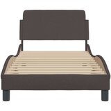  Posteljni okvir z vzglavjem temno rjav 90x190 cm blag | Shoptok.si