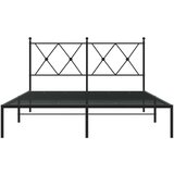 Metalni okvir za krevet s uzglavljem crni 140x190 cm | shoptok.hr