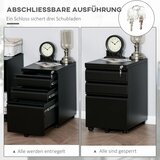  Kontejner na kotačiće 3 ladice 5 kotačića sustav za vješanje spisa zaključavanje čelik crna 39 x 48 x 60 cm | shoptok.hr