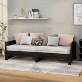 Izvlečna dnevna postelja črna trdna borovina 2x(80x200) cm, (20644057) | Shoptok.si