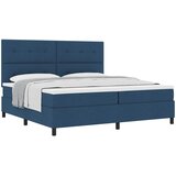 Krevet s opruga kutije s uzglavljem Plava 200 x 200 cm tkanina | Eponuda.com