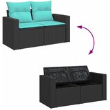  6-dijelni set vrtnih sofa s jastucima crni od poliratana bagrem | shoptok.hr