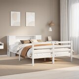 vidaXL Krevet s regalom z knjige bez madraca bijeli 140x200cm borovina Cijene