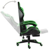  Igraća stolica od umjetne kože s osloncem za noge crno-zelena | shoptok.hr