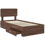  Okvir za krevet Smeđi hrast 75 x 190 cm Konstruirano drvo | shoptok.hr
