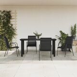  5-dijelni vrtni blagovaonski set crni od čelika i tekstilena Crna | shoptok.hr