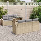  Vrtni Sofa Set Set od 7 Bež i siva Ratan čelična konstrukcija | shoptok.hr