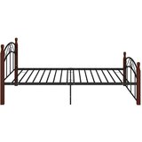 Kovina okvir za krevet crni od metala i masivne hrastovine 120x200 cm | shoptok.hr