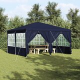 vidaXL party šotor z 8 stranskimi stenami modre barve 4x4 m PE | Shoptok.si