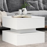 vidaXL Klubska mizica z LED lučkami bela 50x50x40 cm Cene