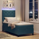  LED Box Spring Krevet Tamno plava 90 x 200 cm Baršun | shoptok.hr