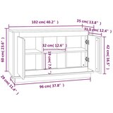  Komoda crna 102 x 35 x 60 cm od konstruiranog drva | shoptok.hr