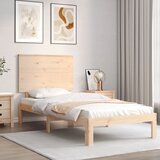 Maison Chic Posteljni okvir - Enojna postelja - Postelja za odrasle 75x190 cm z vzglavjem trden les-J16505, (21760943) | Shoptok.si