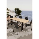 Ambia Garden STOL akacija aluminij črna, barva tikovine | Shoptok.si