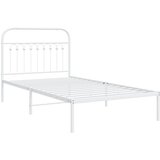  Metalni okvir za krevet s uzglavljem bijeli 100x190 cm | shoptok.hr