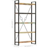 Police Knjižna omara 5-nadstropna 90x30x180cm trden predelan les | Shoptok.si