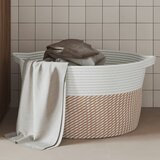  The Living Store Košara za shranjevanje rjava in bela Ø40x25 cm bombaž - Košara Za Shranjevanje, (21486660) | Shoptok.si