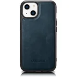 Etui prevlečen z naravnim usnjem za iPhone 14 Plus Leather Oil Wax, mornarsko moder, (21522011)