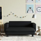The Living Store Otroški kavč s stolčkom za noge črn 100x50x30 cm umetno usnje - Otroški Kavč, (21437449) | Shoptok.si