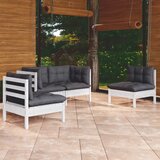 Maison Chic Seti vrtnega pohištva - Vrtna garnitura - Vrtni pohištvo set 4-delna z blazinami trdna borovina, (21815552) | Shoptok.si