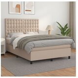 vidaXL Krevet s oprugama i madrac cappuccino 140x190cm od umjetne kože Cijene