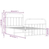  Metalni okvir kreveta uzglavlje i podnožje bijeli 100x200 cm | shoptok.hr