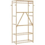  Stalak za odjeću s policama 80x40x175 cm od bambusa | shoptok.hr