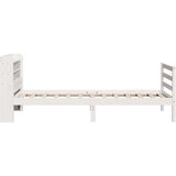 vidaXL Posteljni okvir z vzglavjem brez vzmetnice bel 100x200 cm | Shoptok.si
