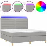  box spring s madracem LED svjetlosivi 180x200 cm tkanina | shoptok.hr