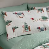 Catherine Lansfield Zelena/u prirodnoj boji flanelska posteljina za bračni krevet 200x200 cm Brushed Christmas Dogs &amp;ndash; Slike