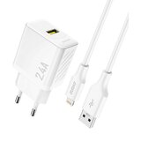 Dudao PD 2.4A GAN POLNILEC ZA IPHONE XS MAX 11 12 13 14 Z LIGHTNING KABLOM, (5000306002) Cene