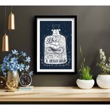 Wallity 3853NISCT-001 whitenavy blue decorative framed mdf painting Cene