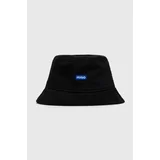Hugo Blue Bombažni klobuk črna barva