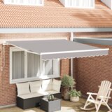 vidaXL Ročna Retraktibilna Tenda Svetlo Siva 300x250 cm, Tenda Zamenjava Tkanine za 3x2,5 m Okvir Svetlo Siva | Shoptok.si