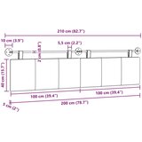  Držeće uzglavlje Zidne Sivo-smeđa 210 x 55 x 5 cm tkanina - Sivo-smeđa 200 cm bez LED | shoptok.hr