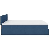 vidaXL Otomanski posteljni okvir z vzmetnico moder 160x200 cm blago | Shoptok.si
