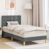  Krevetna konstrukcija Tamnosiva 90 x 190 cm Tkanina | shoptok.hr