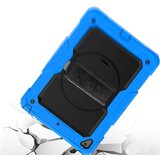NIKCORP Ovitni ovitek za iPad 9.7 2018/2017 s stojalom, 360-stopinjskim ročajem in naramnim pasom, trislojna zaščita, moder, (5000139193) | Shoptok.si