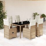  7-dijelni vrtni bistro set od poliratana s jastucima bež | shoptok.hr