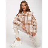 Fashion Hunters Light beige loose cotton shirt | Shoptok.si